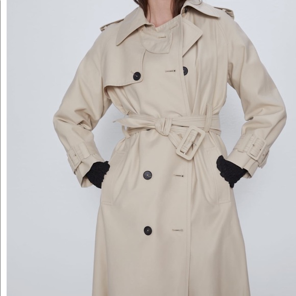 ZARA belted camel trench coat - Picture 2 of 7